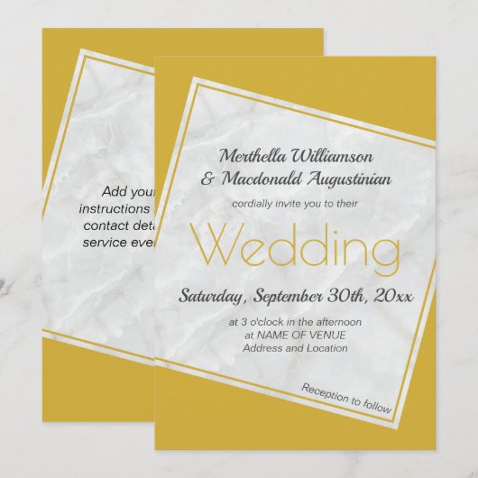 Moderne Goldhochzeit Einladung (Vorne/Hinten)