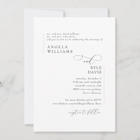 Moderne Goldhochzeit Einladung (Vorderseite)