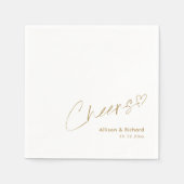 Moderne Goldjubeln - Handschrift: Elegante Hochzei Serviette (Vorderseite)