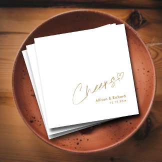 Moderne Goldjubeln - Handschrift: Elegante Hochzei Serviette