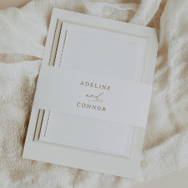 Moderne Goldkalligrafie-Hochzeit Einladungsbanderole