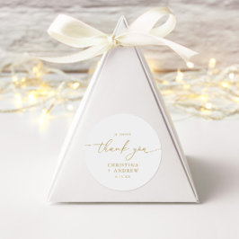 Moderne Goldkalligrafie-Hochzeit Runder Aufkleber