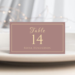 Moderne Goldkalligrafie-Hochzeitssitze Platzkarte