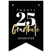 Moderne Goldkalligraphie Black Abschluss Bunting F Wimpelkette (Erste Fahne)