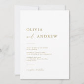 Moderne Goldkalligraphie Minimalistische Hochzeit Einladung (Vorderseite)