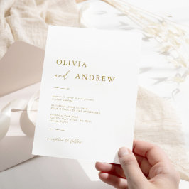 Moderne Goldkalligraphie Minimalistische Hochzeit Einladung