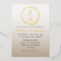 Moderne Goldkalligraphie-Monogramm-Hochzeit