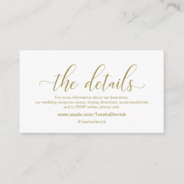 Moderne Goldkalligraphie, Unsere Details, Website Begleitkarte