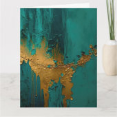 Moderne Goldlackierung auf Aquamarin Karte (Vorderseite)