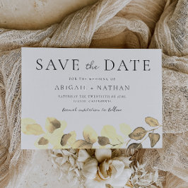 Moderne Goldleaf-Hochzeit Save The Date