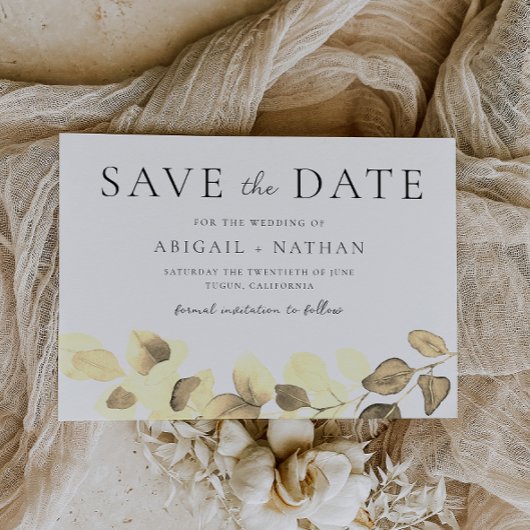 Moderne Goldleaf-Hochzeit Save The Date