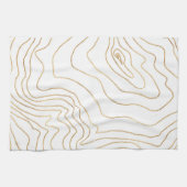 Moderne Goldlinien Minimalistisch Handgezeichnetes Geschirrtuch (Horizontal)