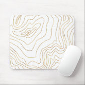 Moderne Goldlinien Minimalistisch Handgezeichnetes Mousepad (Mit Mouse)
