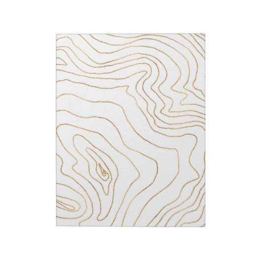 Moderne Goldlinien Minimalistisch Handgezeichnetes Notizblock (Rotiert)