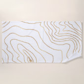 Moderne Goldlinien Minimalistisch Handgezeichnetes Strandtuch (Vorderseite)