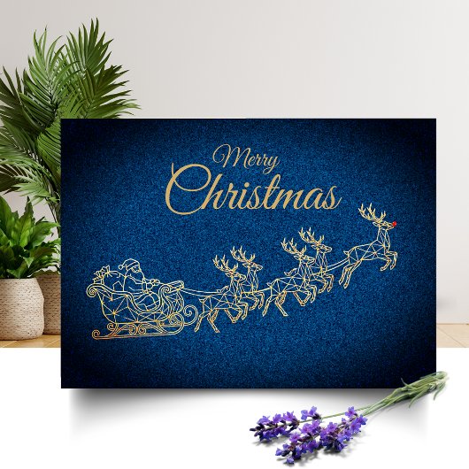 Moderne Goldlinienkunst | Weihnachtskarte Karte