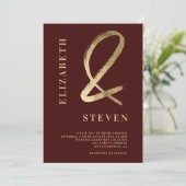 Moderne Goldmakler und Namen für Foto Einladung (Stehend Vorderseite)