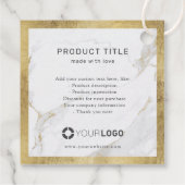 Moderne Goldmarmor moderne Kalligraphie Vielen Dan Geschenkanhänger (Rückseite)