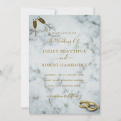 Moderne Goldmarmor-Rings Hochzeitsfeiern (Vorderseite)