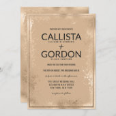 Moderne Goldmedaille Spritzer Glitzer Border Weddi Einladung (Vorne/Hinten)