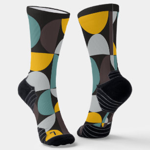 Moderne Goldmond-Horizont Mitte des Jahrhunderts Socken
