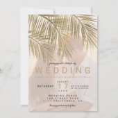Moderne Goldpalme, elegante Hochzeit des Fotos Einladung (Vorderseite)