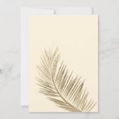 Moderne Goldpalme, elegante Hochzeit des Fotos Einladung (Rückseite)