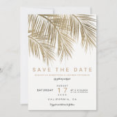 Moderne Goldpalme Save the Date elegant (Vorderseite)