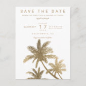 Moderne Goldpalmen elegant Ankündigungspostkarte (Vorderseite)