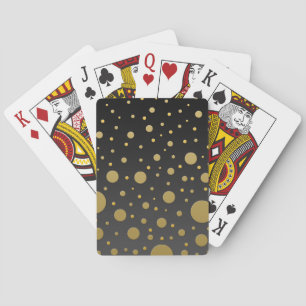 Moderne Goldpunkte auf schwarzem Hintergrund Spielkarten