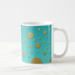 Moderne Goldpunkte auf Türkismuster Kaffeetasse