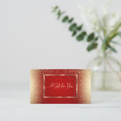 Moderne Goldrahmen, Confetti Rot Elegant Rabattkarte (Stehend Vorderseite)