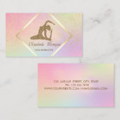 Moderne Goldrahmen, Confetti, Yoga Girl Visitenkarte (Vorne/Hinten)