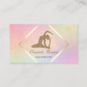 Moderne Goldrahmen, Confetti, Yoga Girl Visitenkarte (Vorderseite)