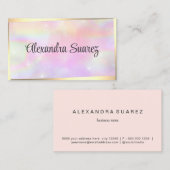 Moderne Goldrahmen Girl Pink Pastellfarben Schönhe Visitenkarte (Vorne/Hinten)