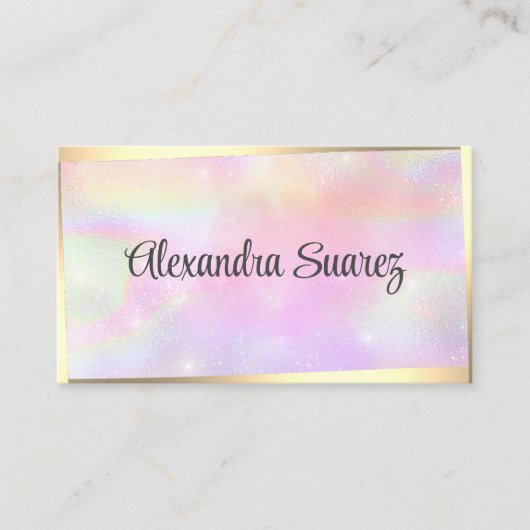 Moderne Goldrahmen Girl Pink Pastellfarben Schönhe Visitenkarte (Vorderseite)