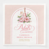 Moderne Goldrahmen-Petals und Prosecco Servietten- Serviette (Vorderseite)