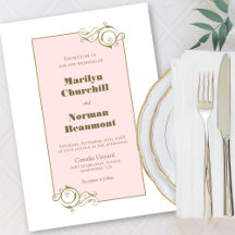 Moderne Goldrahmen-Rosa-Hochzeit