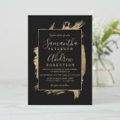 Moderne Goldrahmen-Typografie Einladung (Stehend Vorderseite)