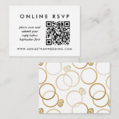 Moderne Goldrings Hochzeiten Online QR Code UAWG Begleitkarte (Vorne/Hinten)