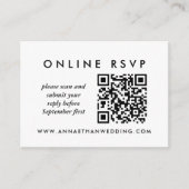 Moderne Goldrings Hochzeiten Online QR Code UAWG Begleitkarte (Vorderseite)