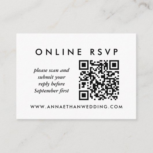 Moderne Goldrings Hochzeiten Online QR Code UAWG Begleitkarte (Vorderseite)