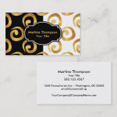 Moderne Goldröhren auf Schwarz und Weiß Visitenkarte (Vorne/Hinten)