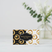 Moderne Goldröhren auf Schwarz und Weiß Visitenkarte (Stehend Vorderseite)