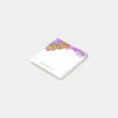 Moderne goldrosa lila Aquarellfarben Spritzer Chic Post-it Klebezettel (angewinkelt)