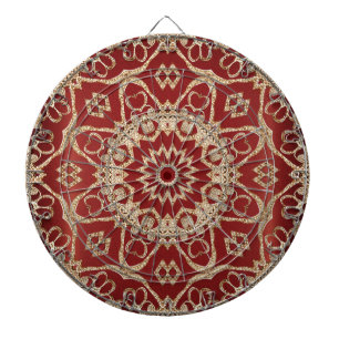 Moderne Goldrote Blumen Dartboard Dartscheibe
