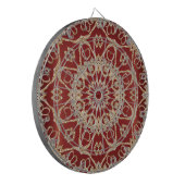 Moderne Goldrote Blumen Dartboard Dartscheibe (Vorderseite Links)