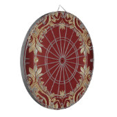 Moderne Goldrote Blumen Dartboard Dartscheibe (Vorderseite Links)