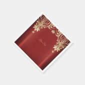 Moderne goldrote Blumen-Servietten Serviette (Ecke)