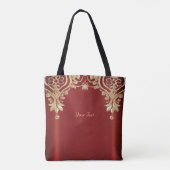 Moderne goldrote Blumen-Tasche Tasche (Rückseite)
